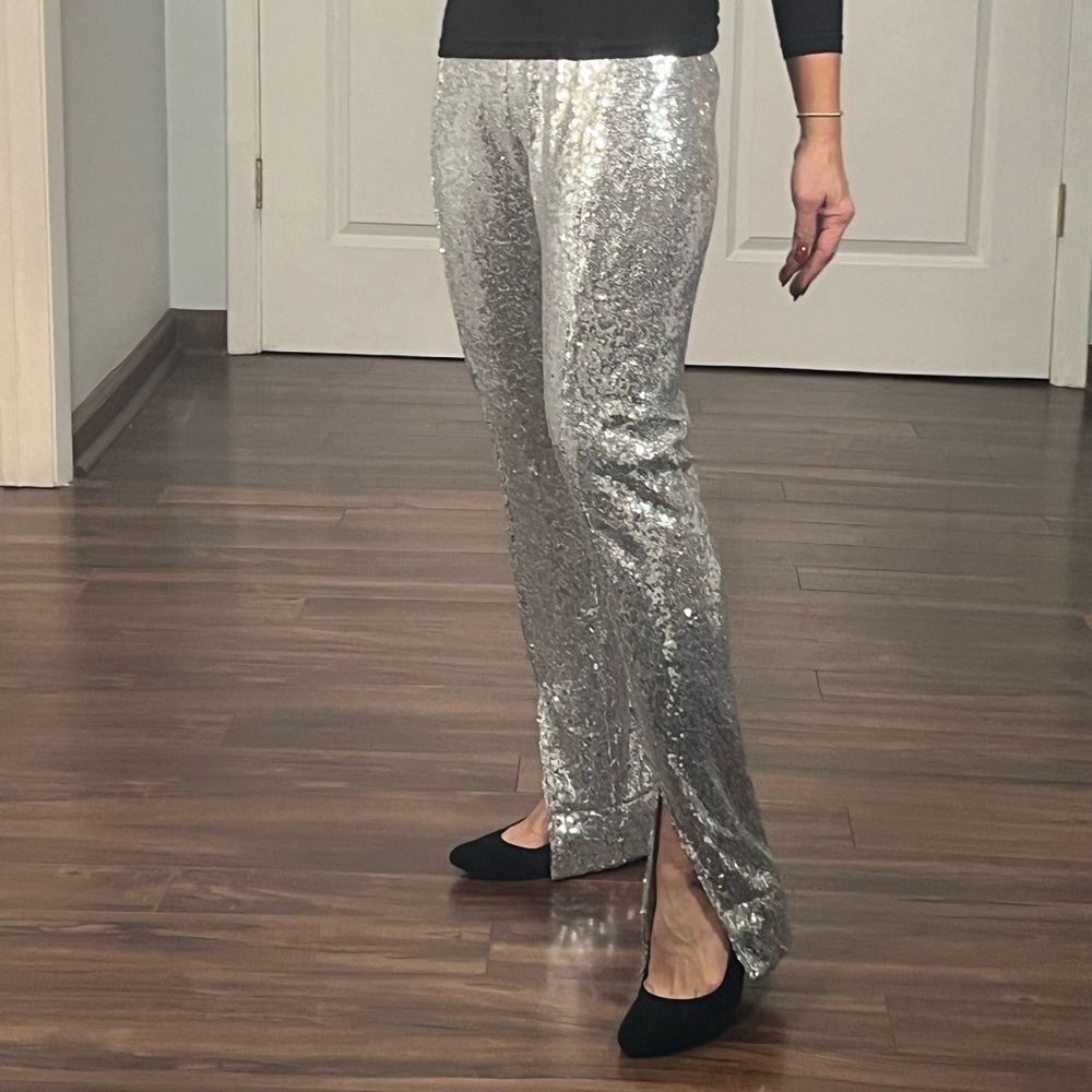 Wayf silver sequins pants size S - Picture 4 of 12